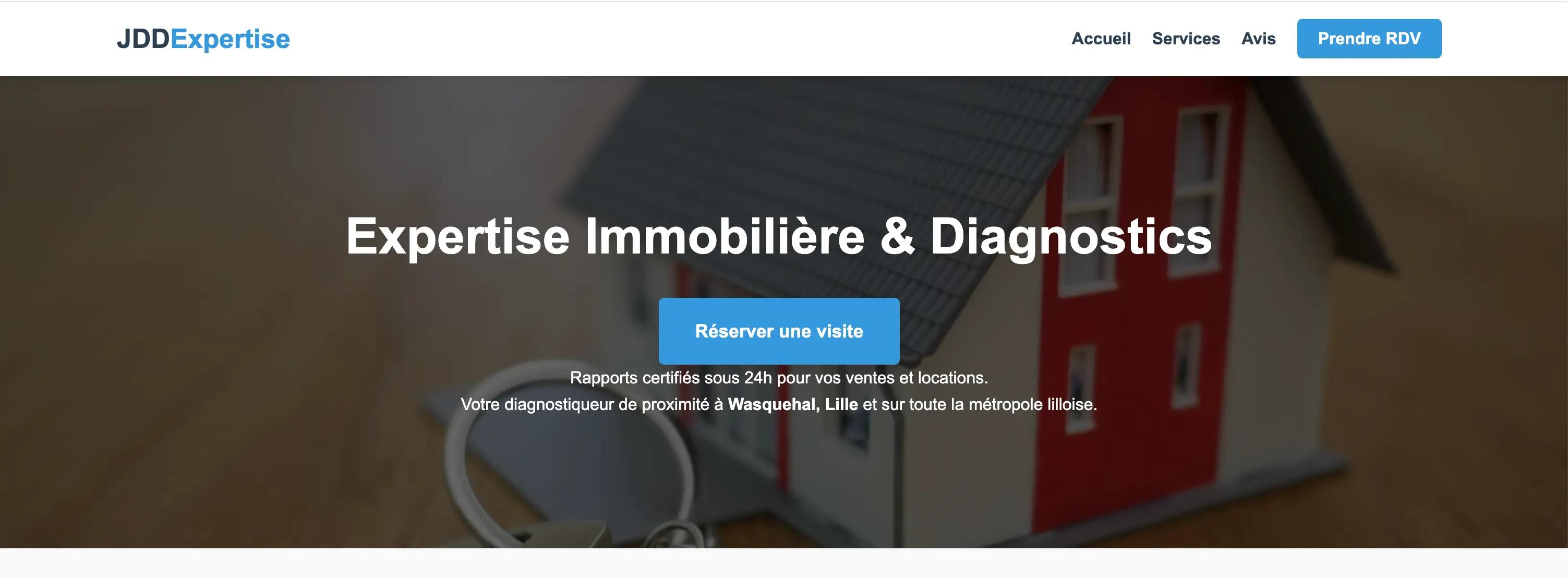 Site vitrine JDD Expertise — diagnostics immobiliers Wasquehal